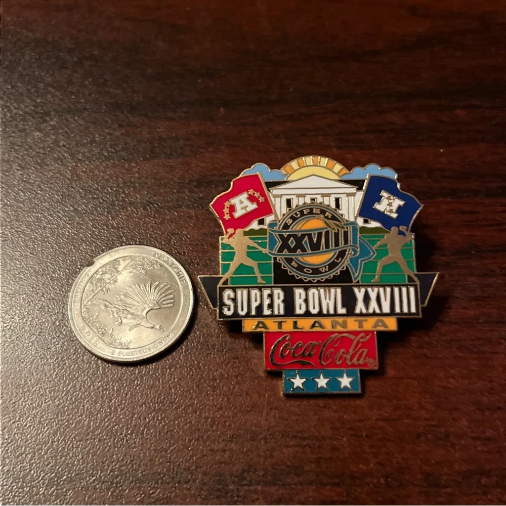 Vintage Coca-Cola Coke NFL‎ Football Super Bowl XXVIII Atlanta Georgia Lapel Pin